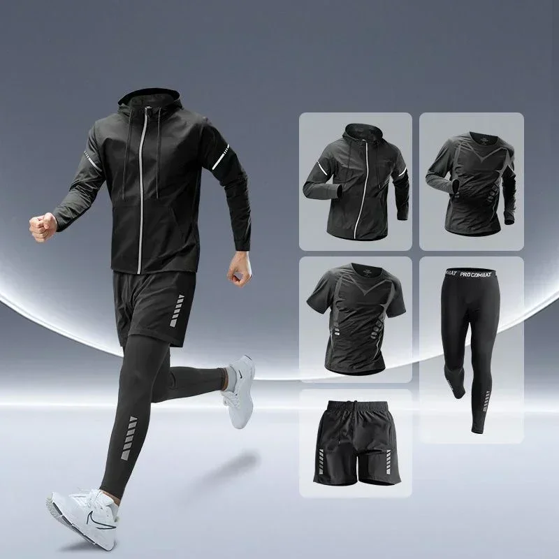 Running Gear Autumn - 남성용 피트니스 러닝 세트 타이트핏 속건성