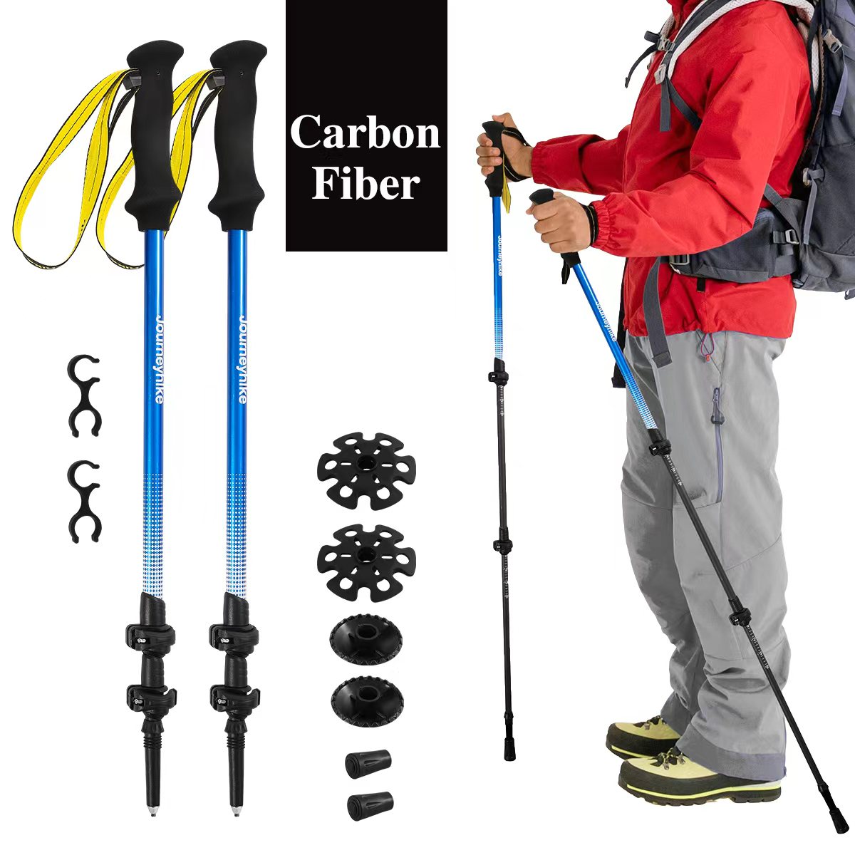 옐로우 3K 카본 파이버 트레킹 폴, 3단 텔레스코픽  - Trekking Pole Carbon 리뷰 및 가격