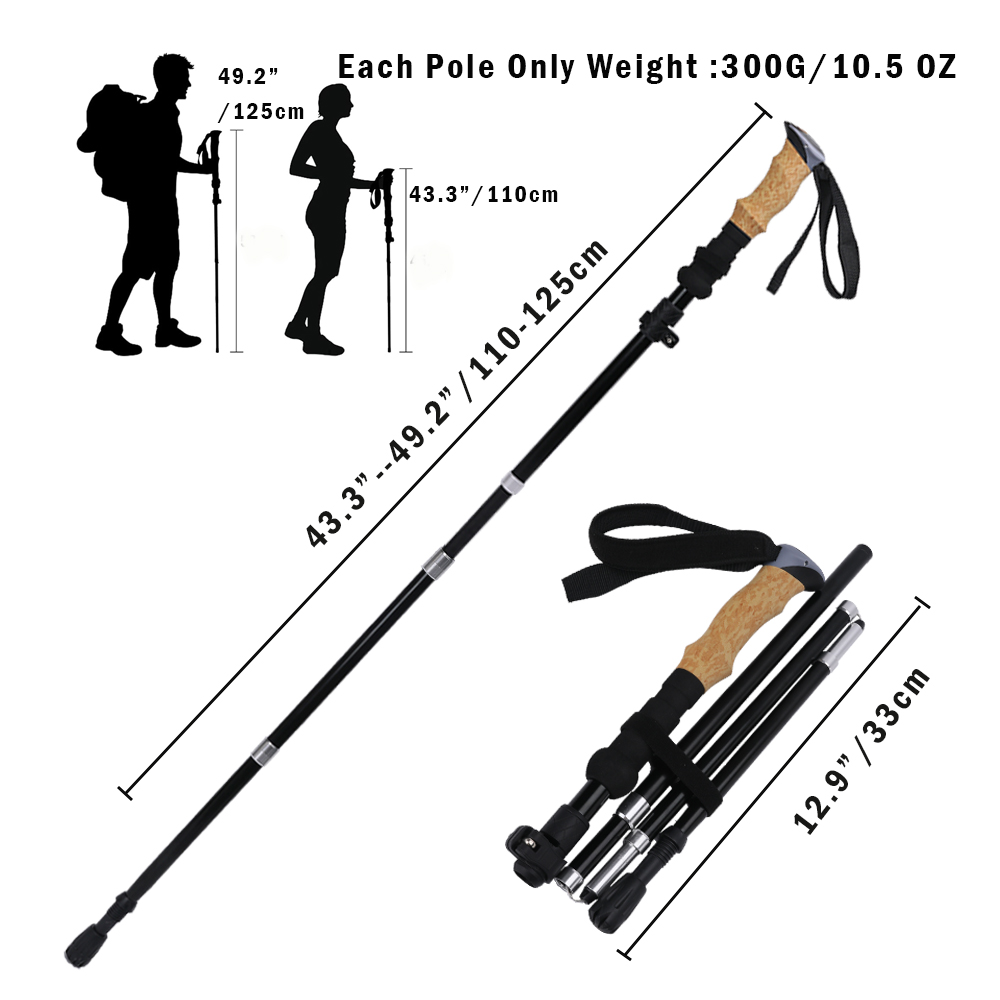 초강력 트레킹 하이킹 폴 - 2개 세트 조절 가능한 하 - Trekking Pole Carbon 리뷰 및 가격